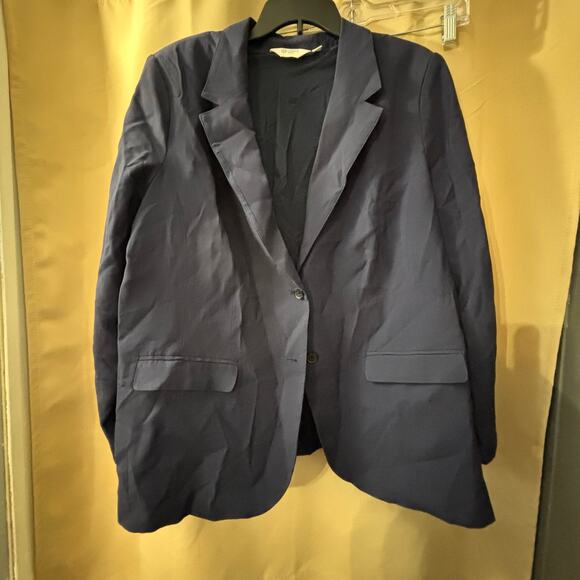 Candace Cameron Bure Women’s 1X Navy Blazer Jacket 2 Button Career Work Casual - Picture 1 of 3